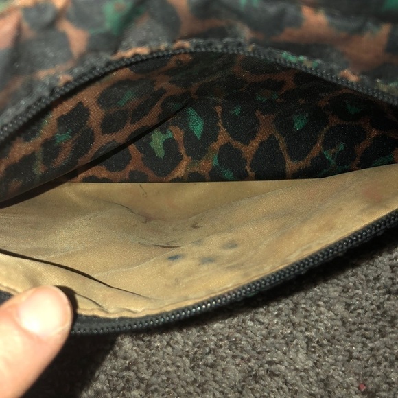 Coach Leopard Print Travel Crossbody Bag Teal Animal Print Adjustable Strap - Picture 7 of 8